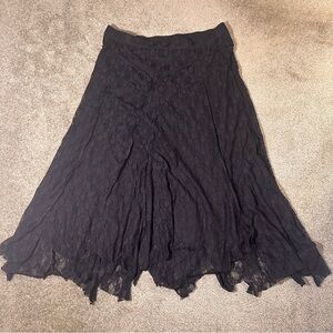 ⭐️ Tribal XL Elegant Black Lace Layered Asymmetrical Skirt
